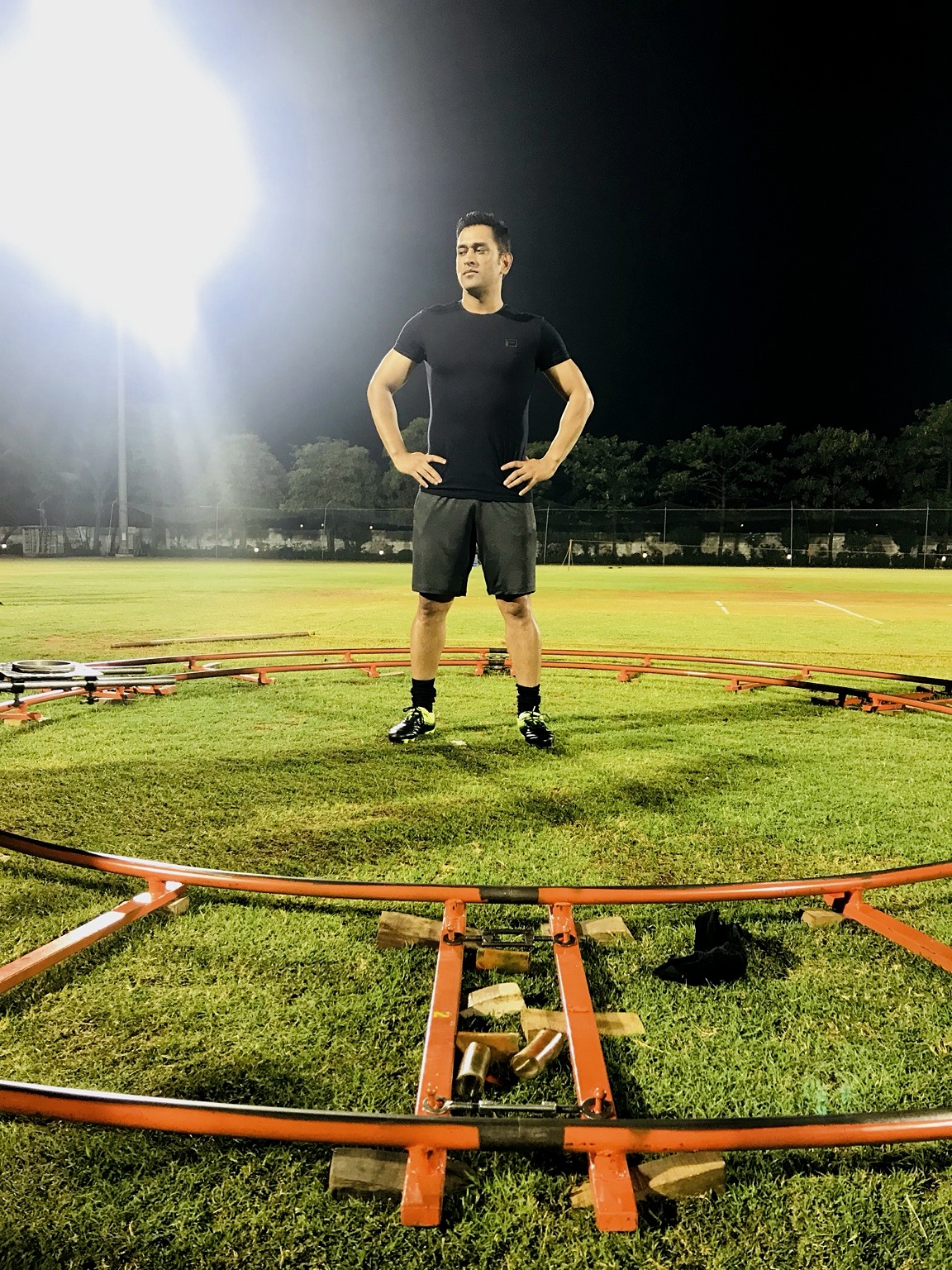 MS Dhoni on set of Roar of the Lion