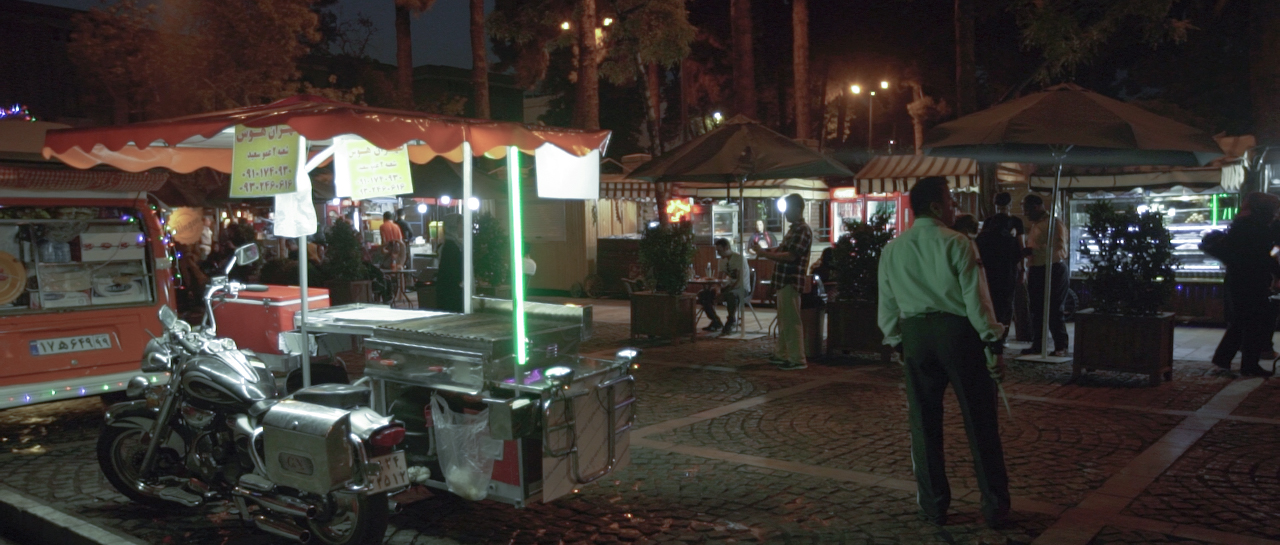 Tehran street at night during the Unmute documentary shoot